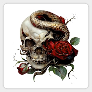 Gothic Skull (Best On White Tee) Sticker